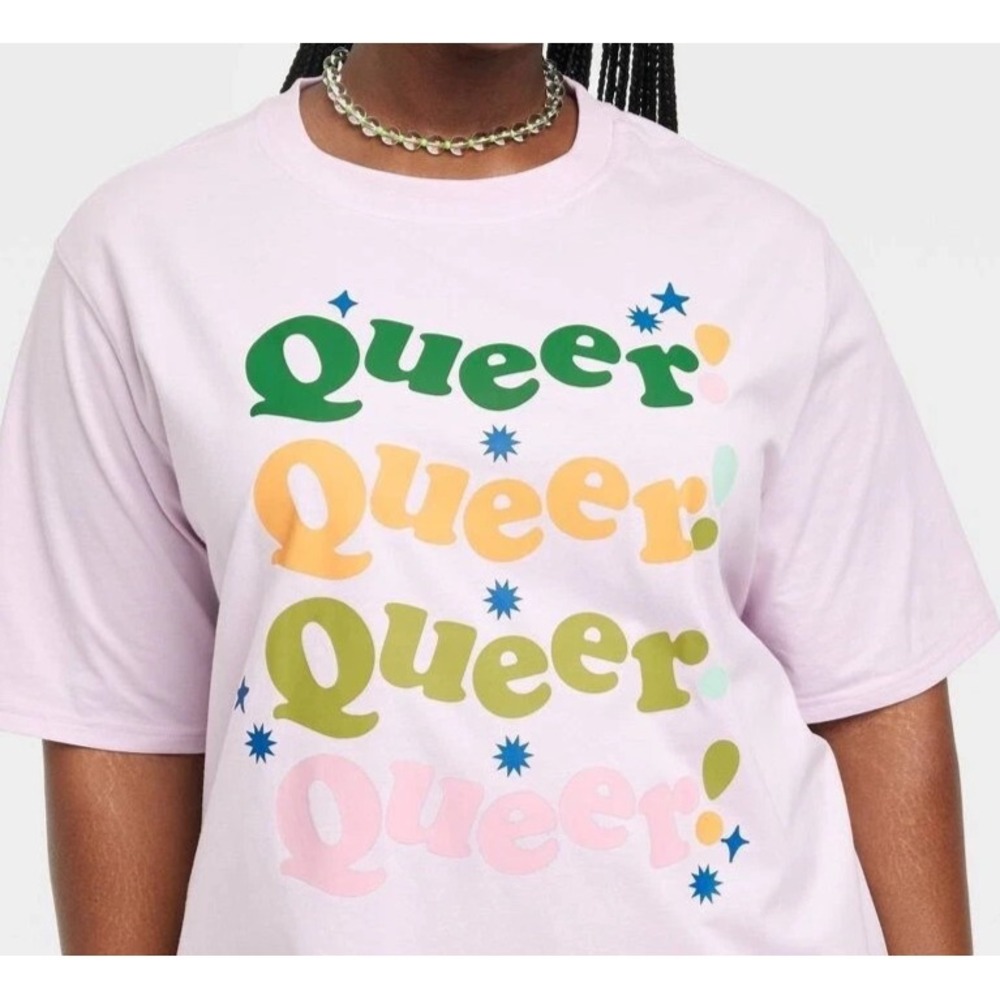 Pride‎ Adult Queer Short Sleeve XXL T-Shirt - Pink  100% Cotton Target